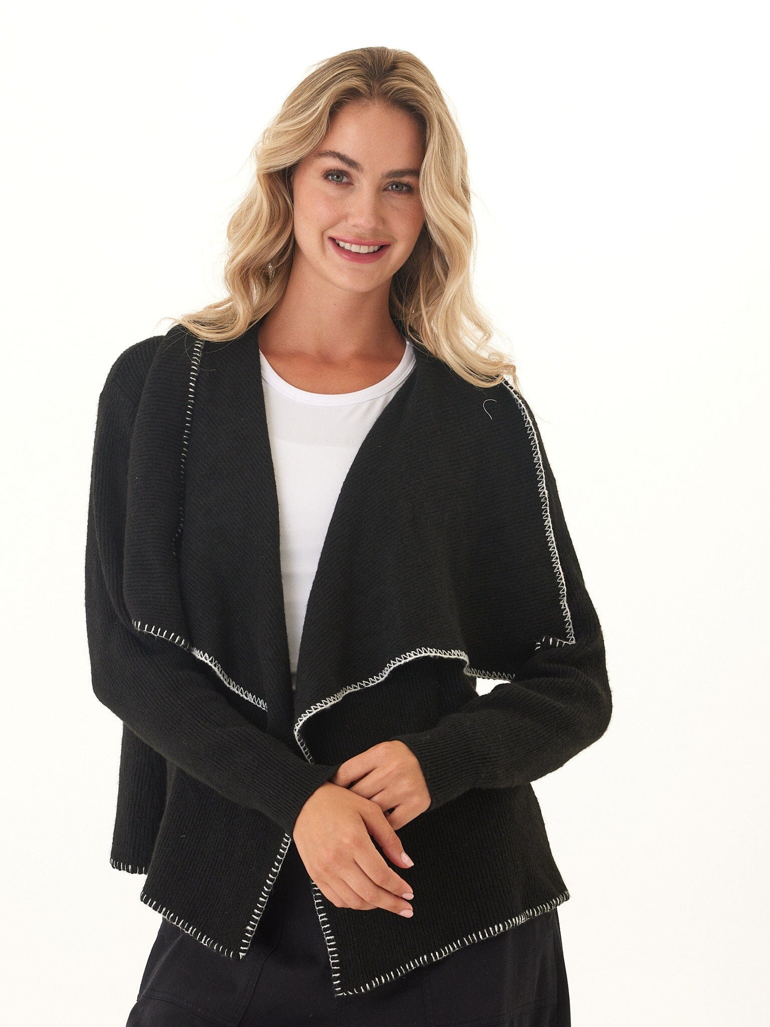 Esmae Cozy Solid Knit Open Front Sweater Cardigan