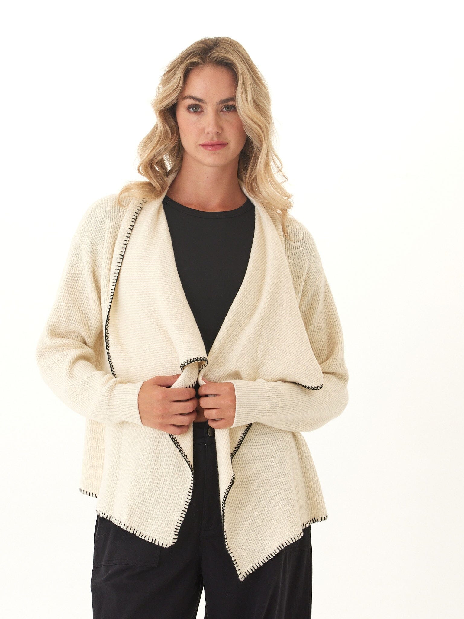 Esmae Cozy Solid Knit Sweater Cardigan - Open Front