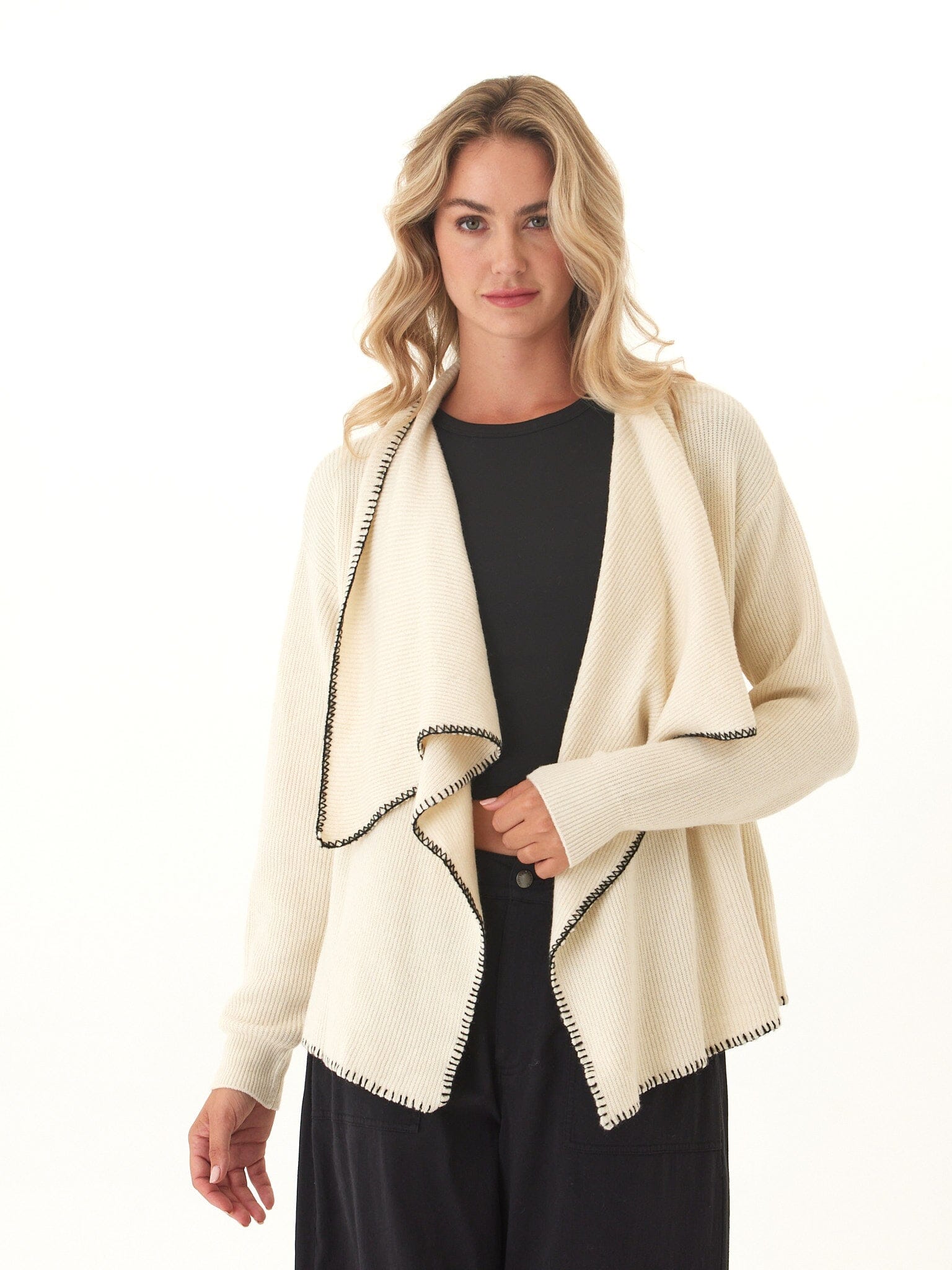 Esmae Cozy Solid Knit Sweater Cardigan - Open Front