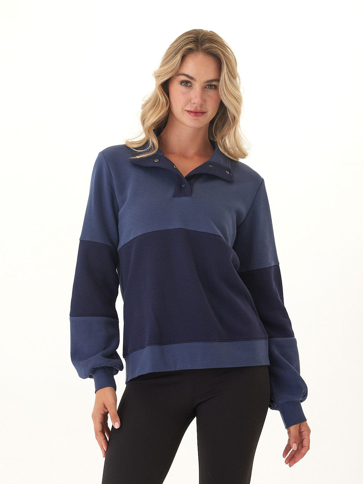 Danielle Colorblock Fleece Mock Neck Pullover