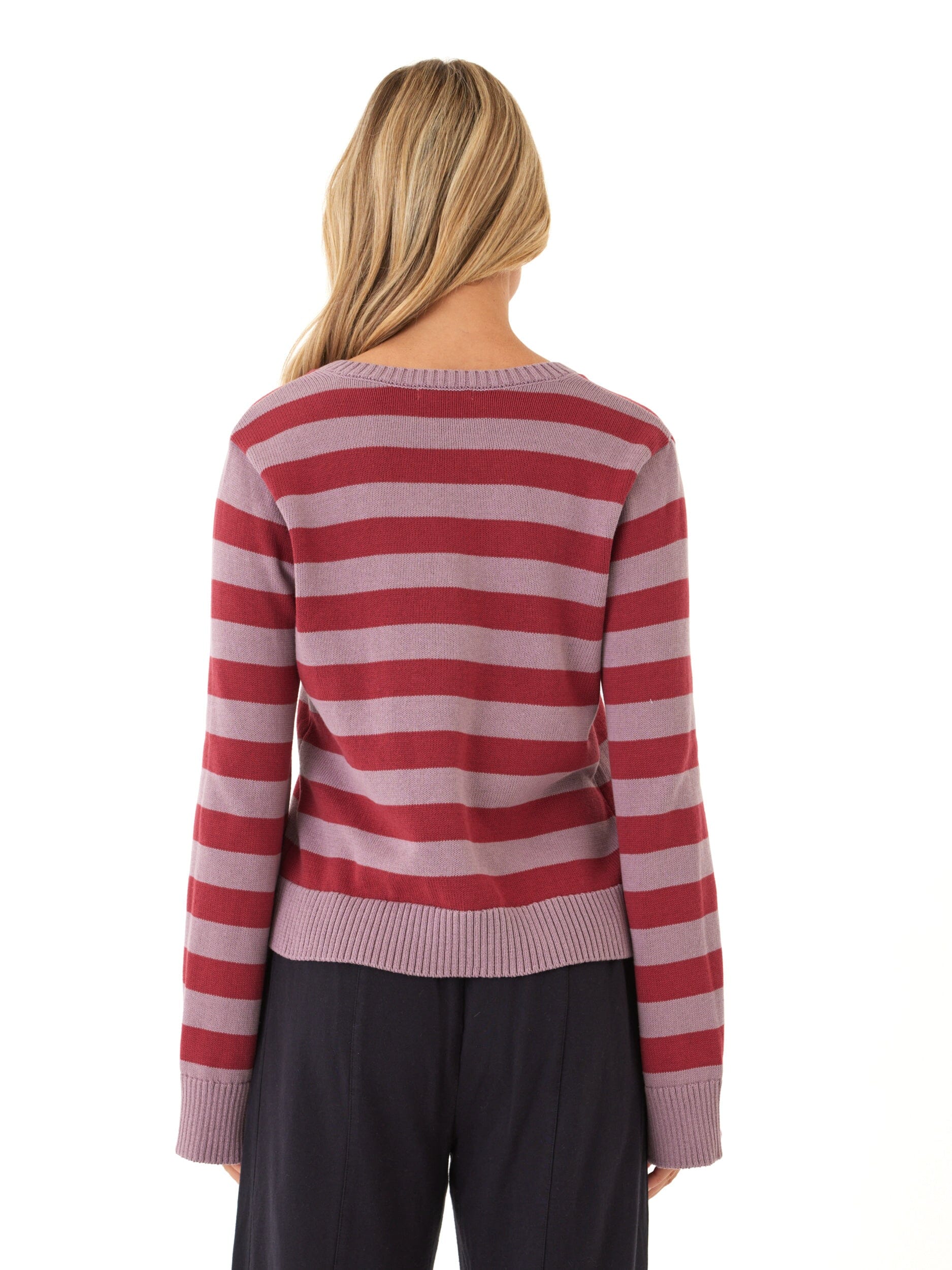 Kiley Summit Stripe Cotton Blend Bell Sleeve Sweater