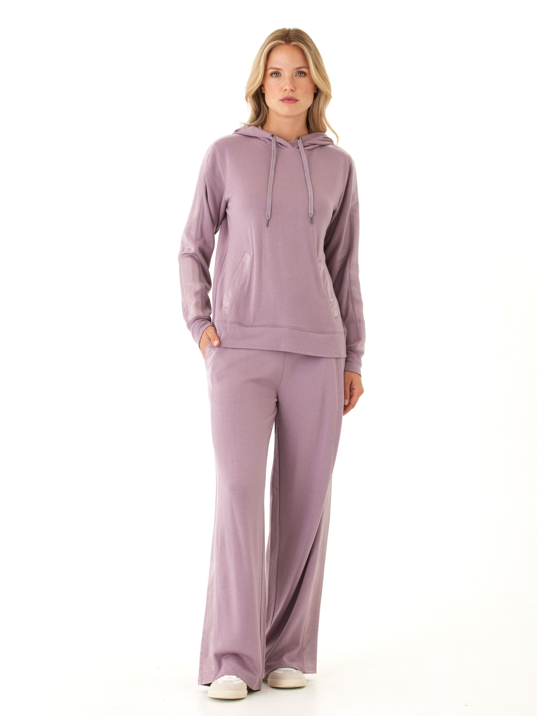 Romi Feather Fleece Trim Detail Hoodie: Elevated Loungewear