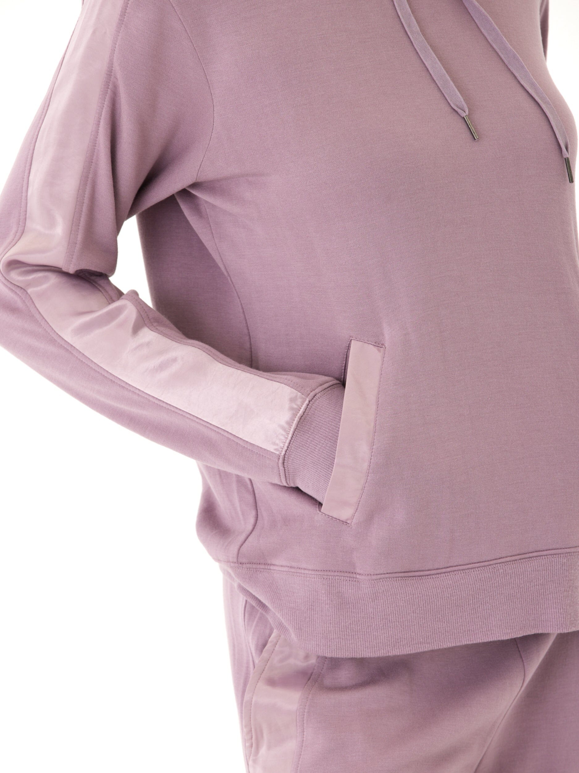 Romi Feather Fleece Trim Detail Hoodie: Elevated Loungewear