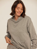 Sylvie Modal Terry Oversized Pullover Hoodie with a soft texture and relaxed draped fit.