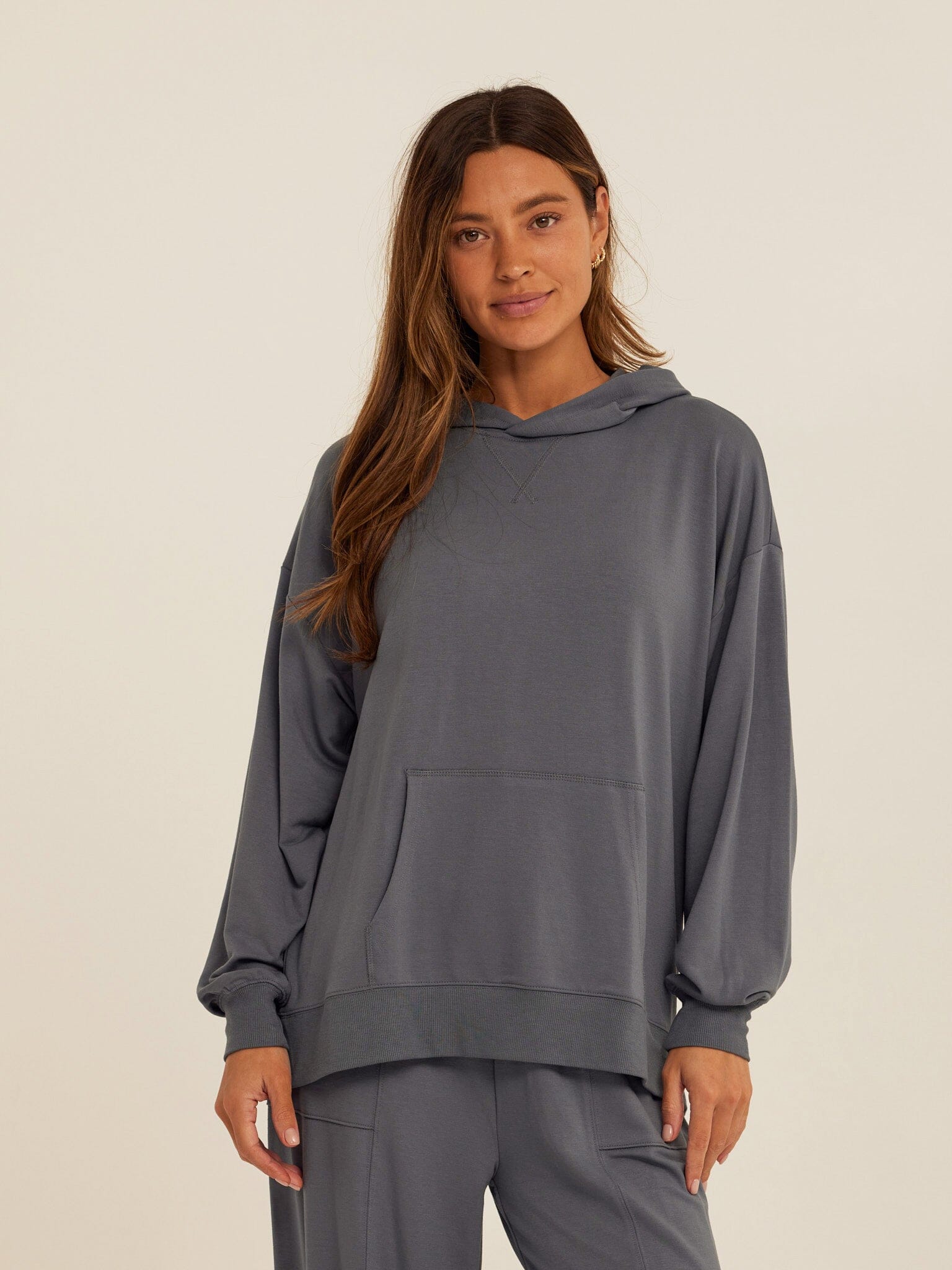 Sylvie Modal Terry Oversized Pullover Hoodie - Relaxed Loungewear