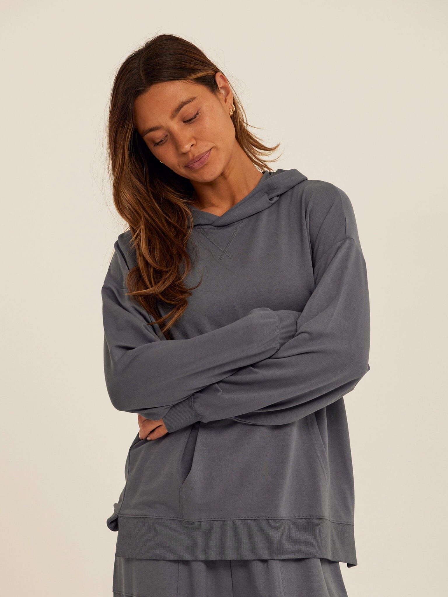 Sylvie Modal Terry Oversized Pullover Hoodie - Relaxed Loungewear