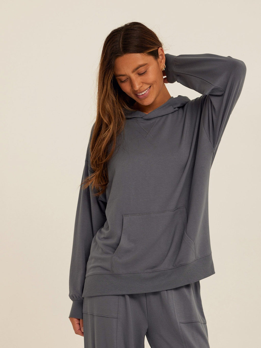 Sylvie Modal Terry Oversized Pullover Hoodie - Relaxed Loungewear
