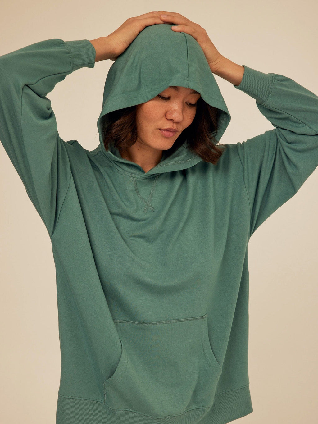 Sylvie Modal Terry Oversized Pullover Hoodie with soft drape