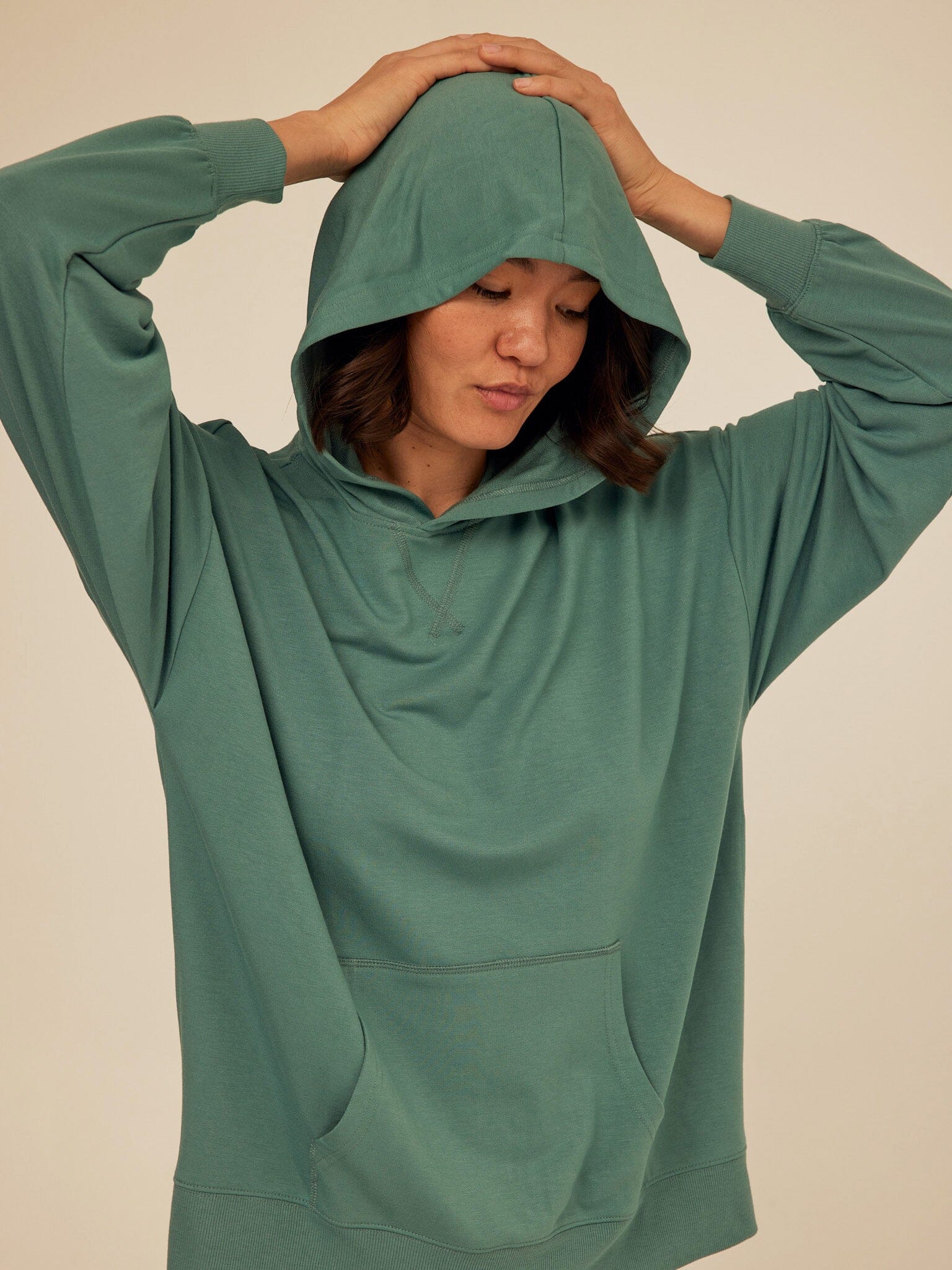 Sylvie Modal Terry Oversized Pullover Hoodie with soft drape