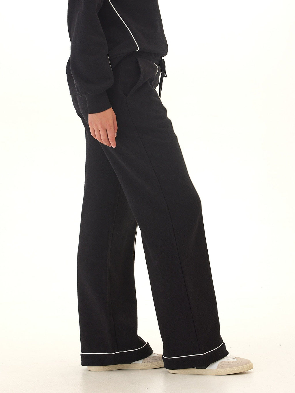 Women's Slub Terry Piping Detail Boot Cut Lounge Pants