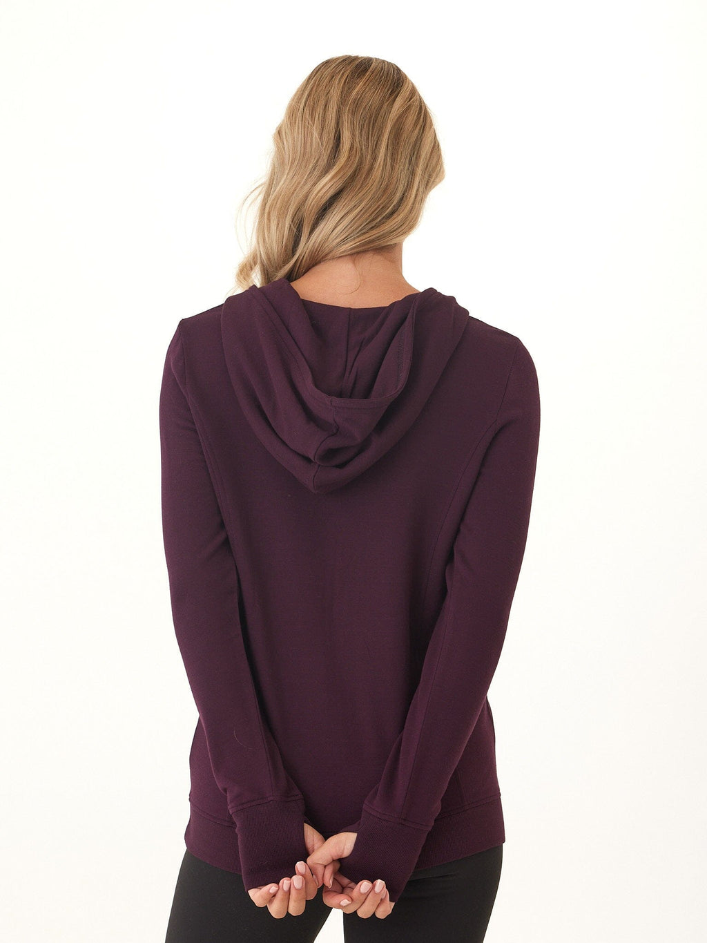 Neyra Feather Fleece Full-Zip Hoodie with Thumbhole Sleeves