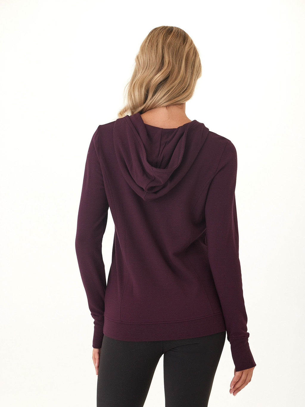 Neyra Feather Fleece Full-Zip Hoodie with Thumbhole Sleeves