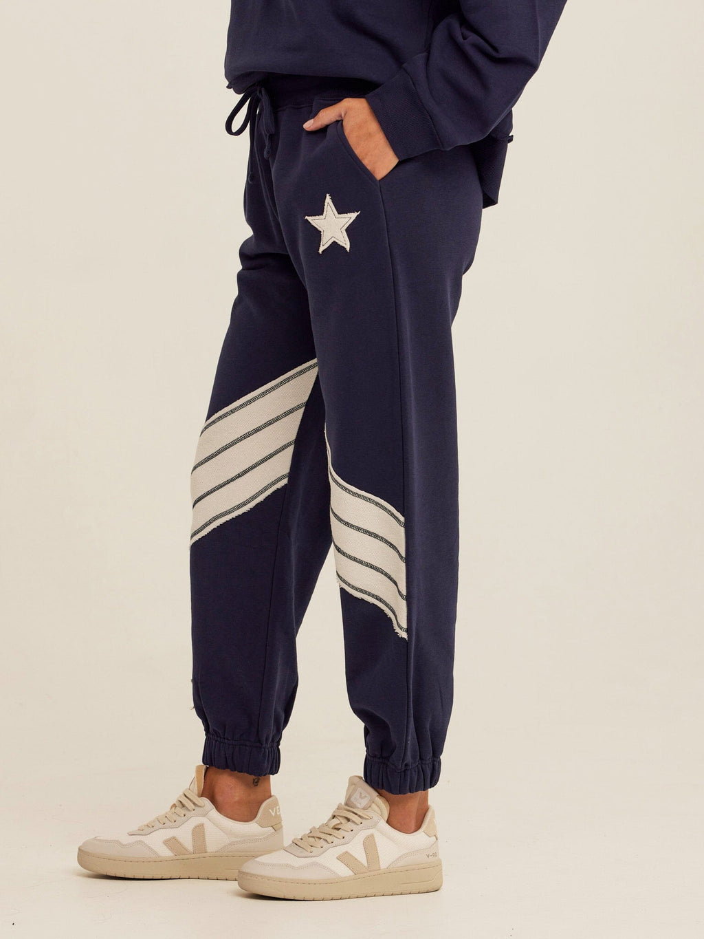 Eulalie Cotton Terry Patchwork Jogger