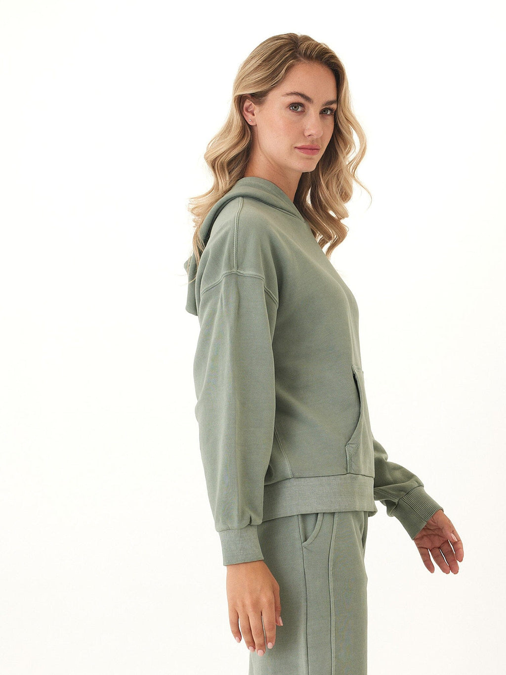 Mineral Wash Cotton Terry Pullover Hoodie in Relaxed Fit
