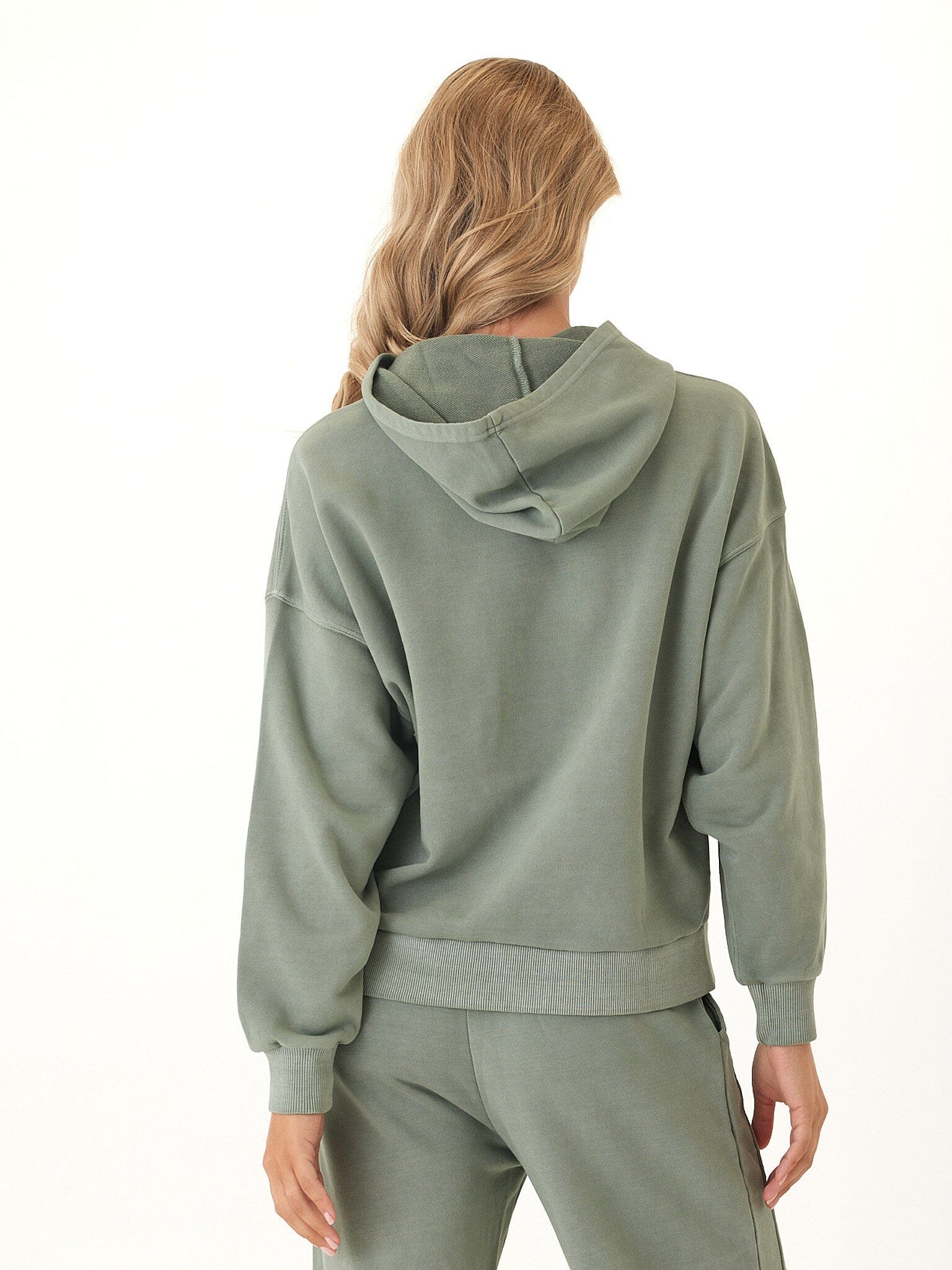 Mineral Wash Cotton Terry Pullover Hoodie in Relaxed Fit