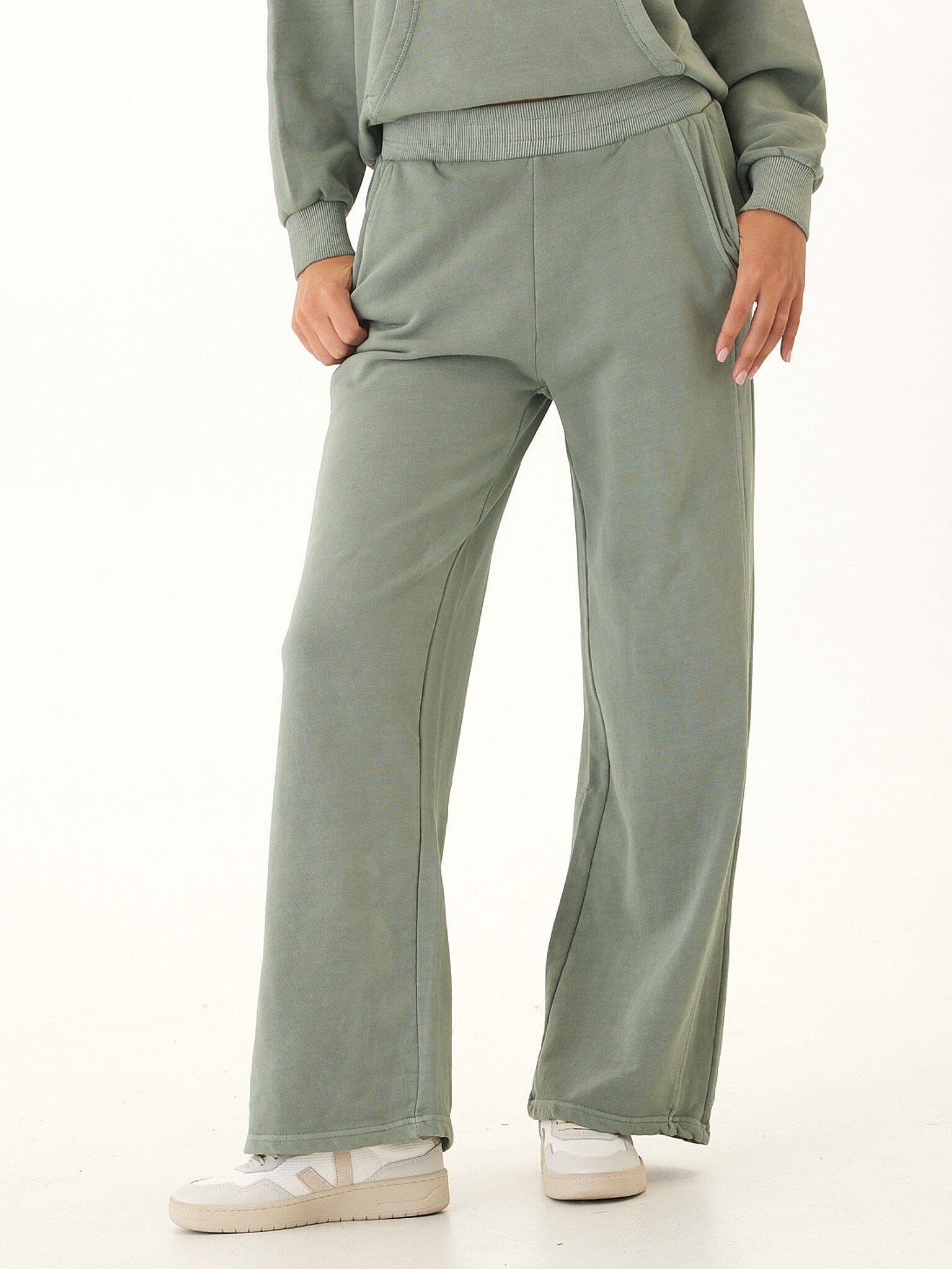 Core Feather Fleece Sweatpant in Sage Green - Minimalist Loungewear