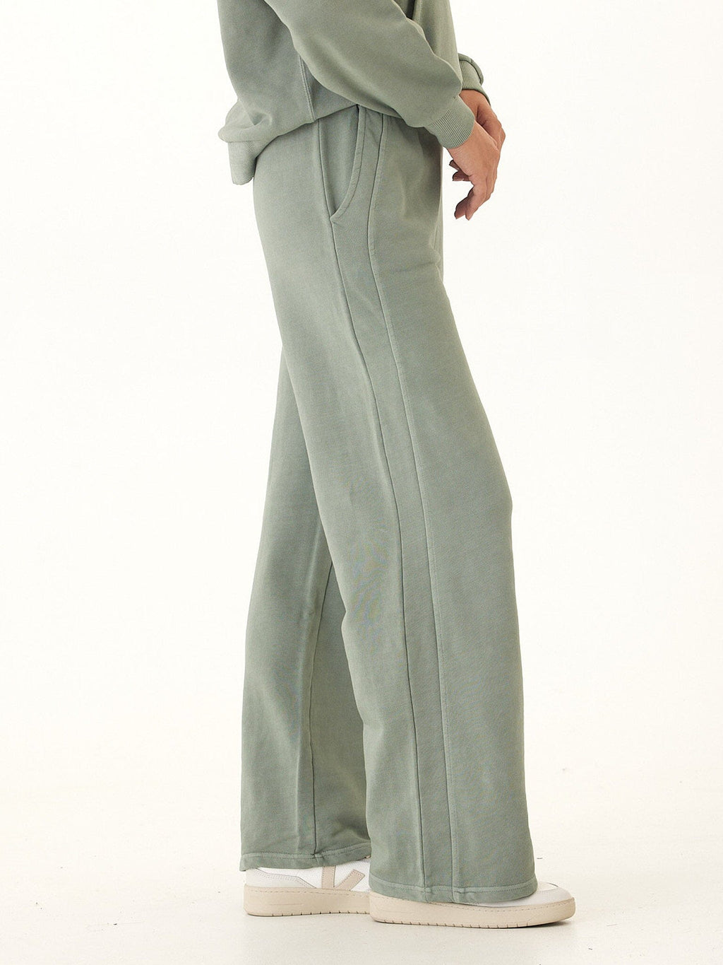 Core Feather Fleece Sweatpant in Sage Green - Minimalist Loungewear