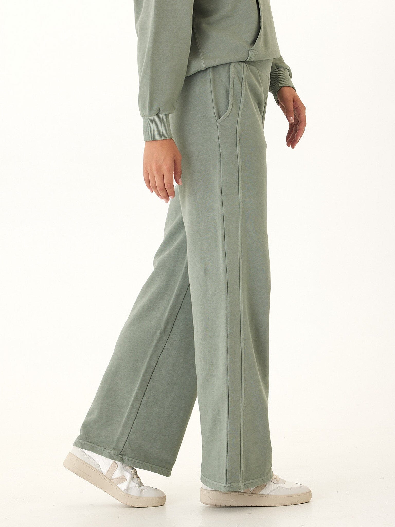Core Feather Fleece Sweatpant in Sage Green - Minimalist Loungewear