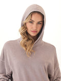 Relaxed fit cotton terry pullover hoodie with a mineral wash finish
