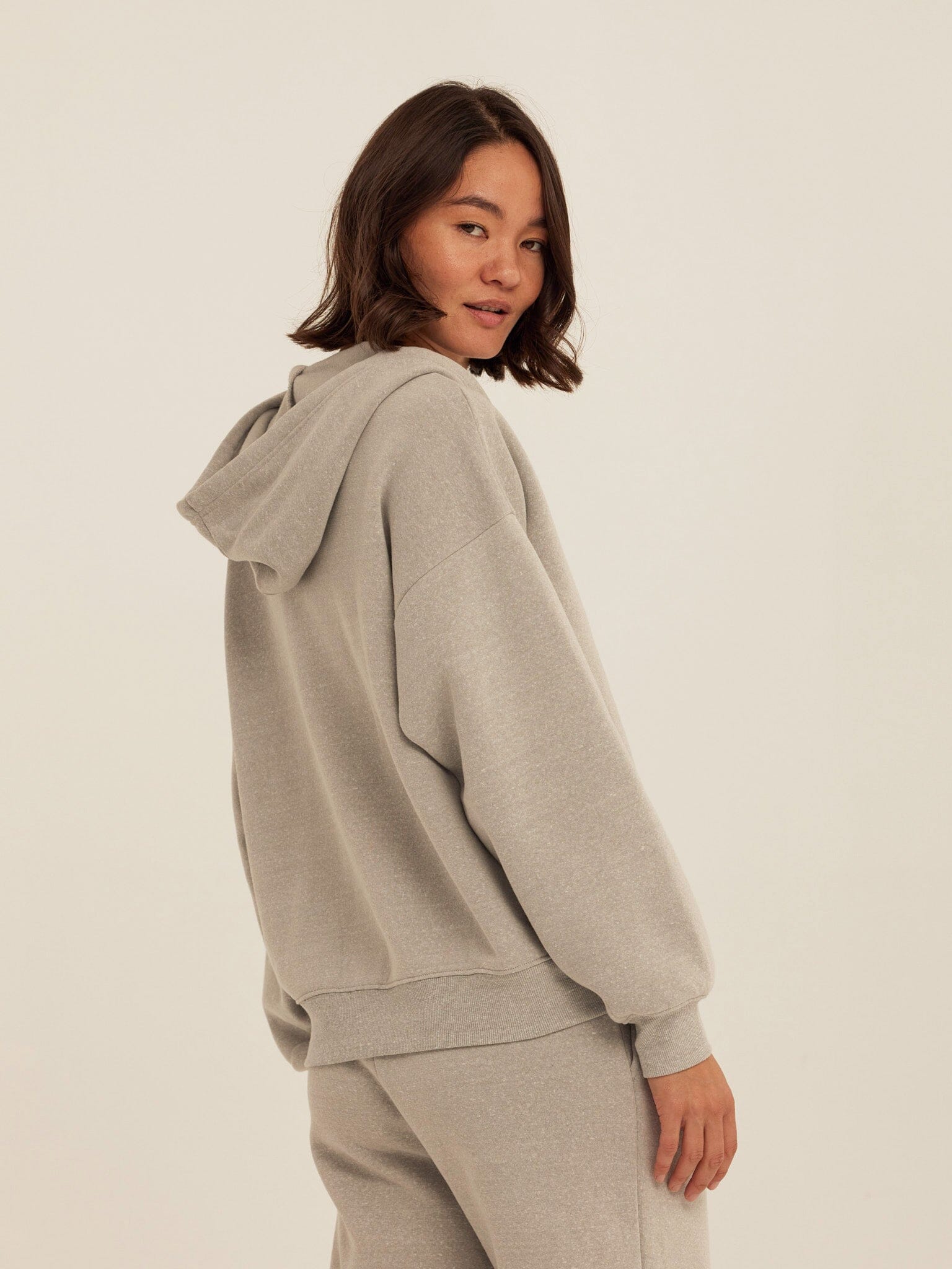 Women's Core Triblend Fleece Zip Sweatshirt in Light Grey