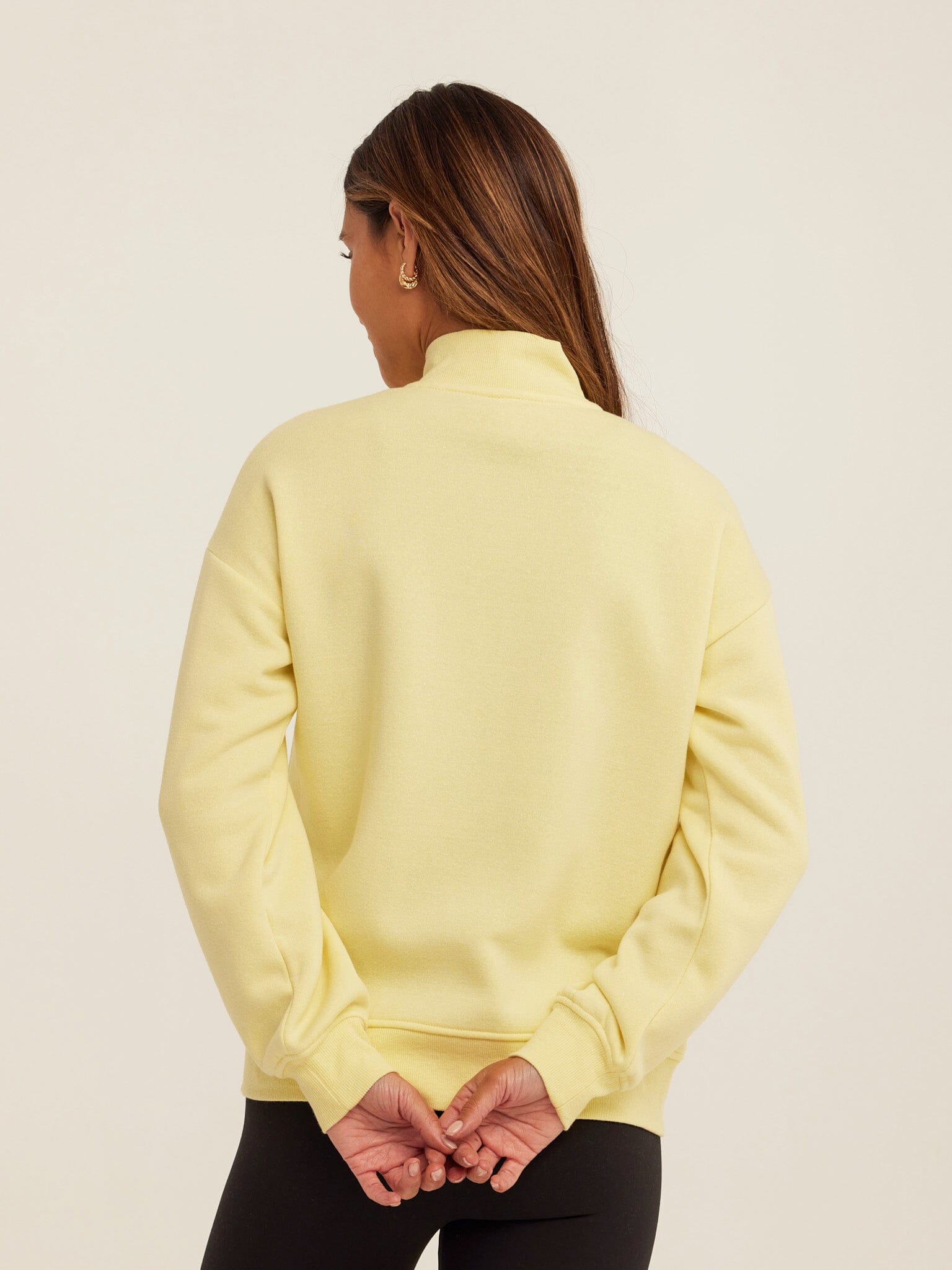 Delacey Triblend Fleece Zip Jacket in Pale Yellow