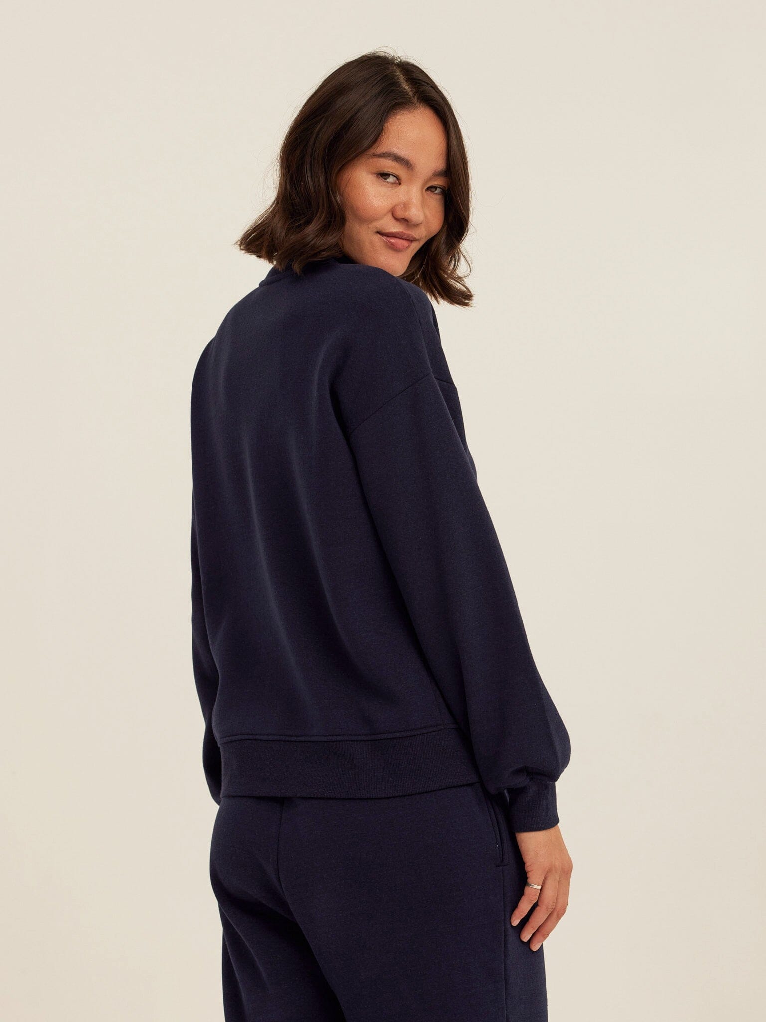 Delacey Women's Triblend Fleece Zip Jacket in Navy Blue