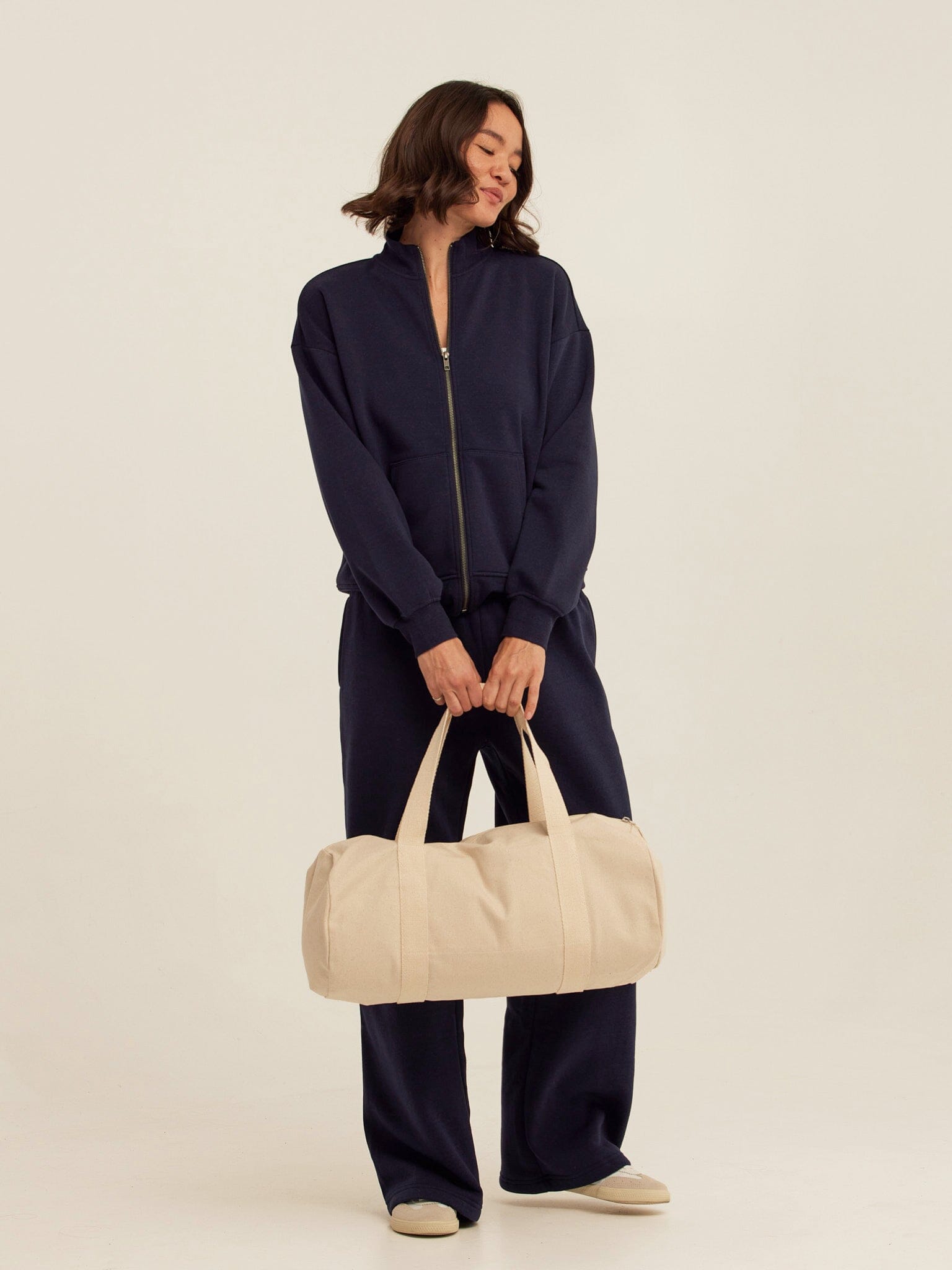 Delacey Women's Triblend Fleece Zip Jacket in Navy Blue