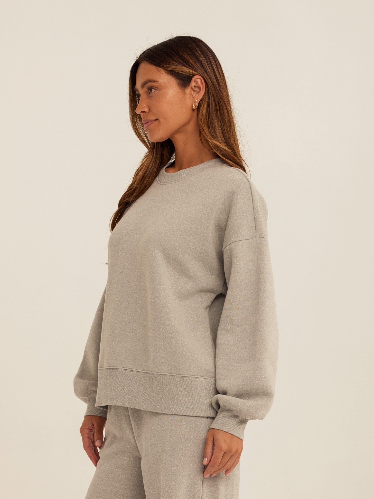 Core Triblend Fleece Crewneck Sweatshirt in Grey