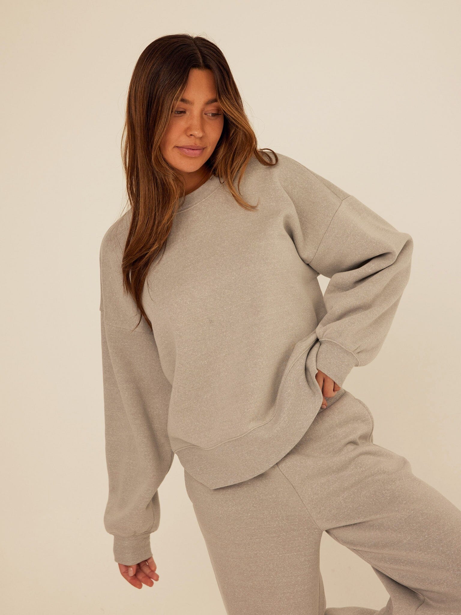 Core Triblend Fleece Crewneck Sweatshirt in Grey