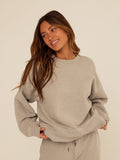 Minimalist Grey Core Triblend Fleece Sweatshirt in a relaxed fit.