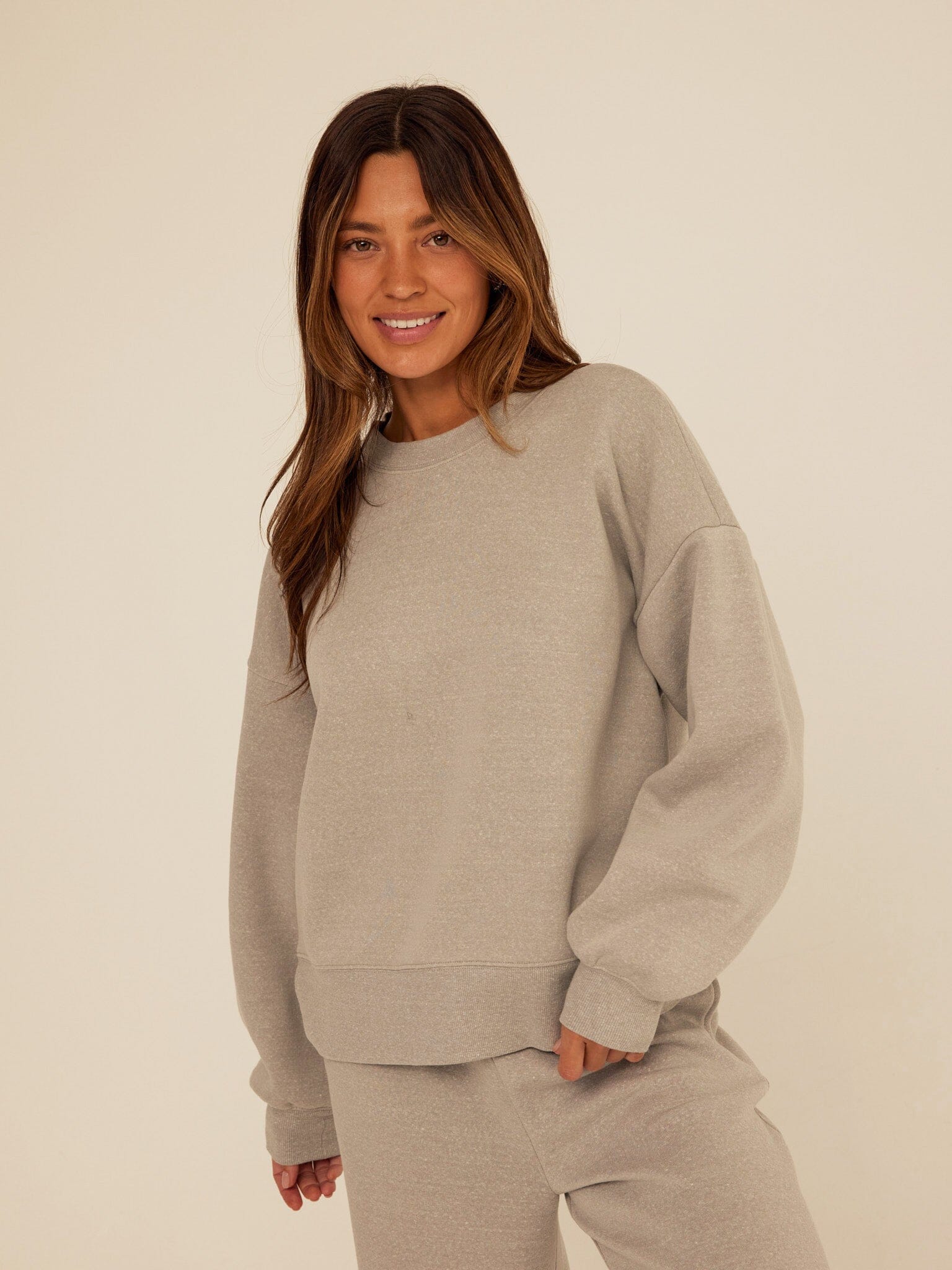 Core Triblend Fleece Crewneck Sweatshirt in Grey