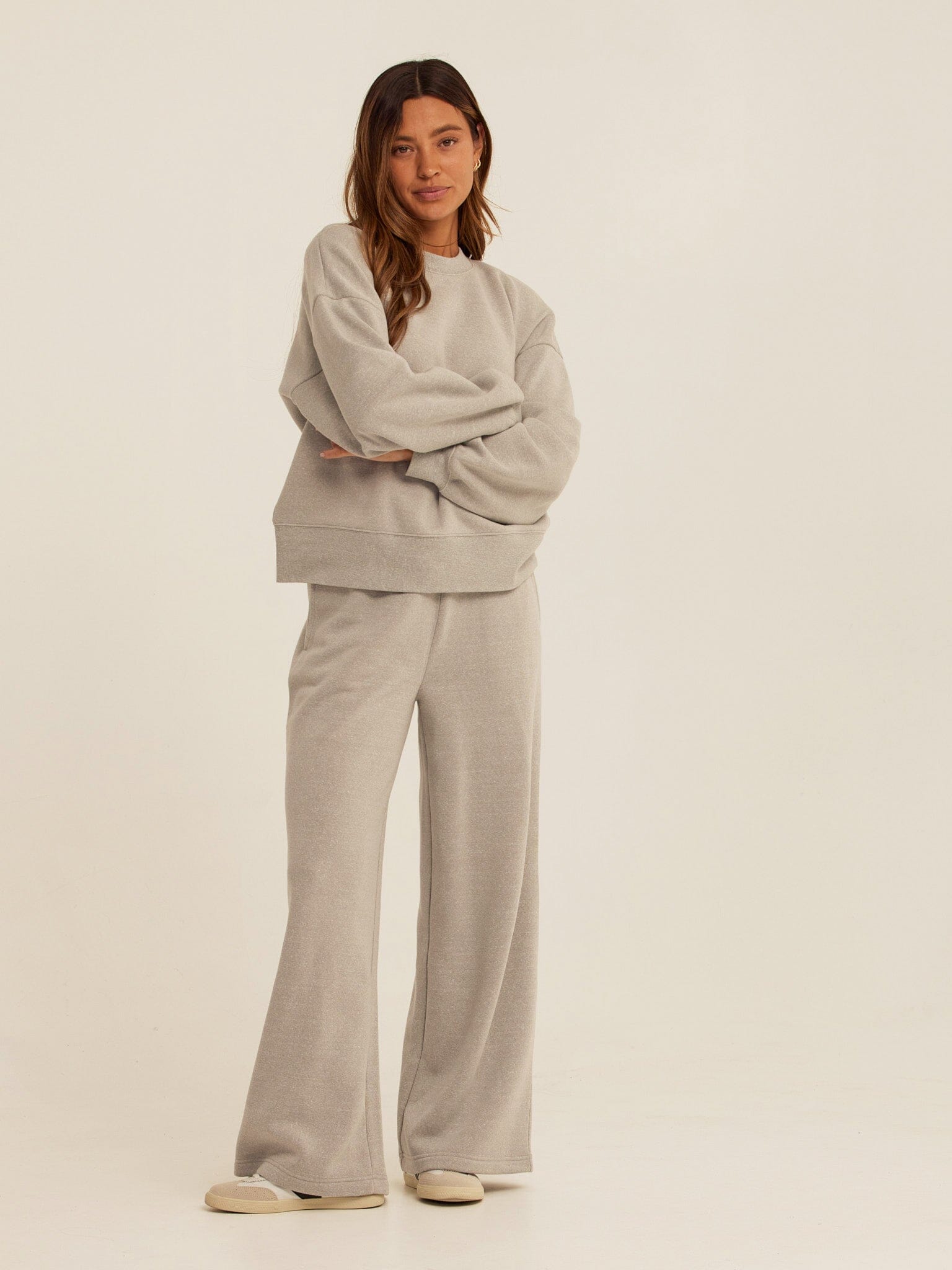 Core Triblend Fleece Crewneck Sweatshirt in Grey