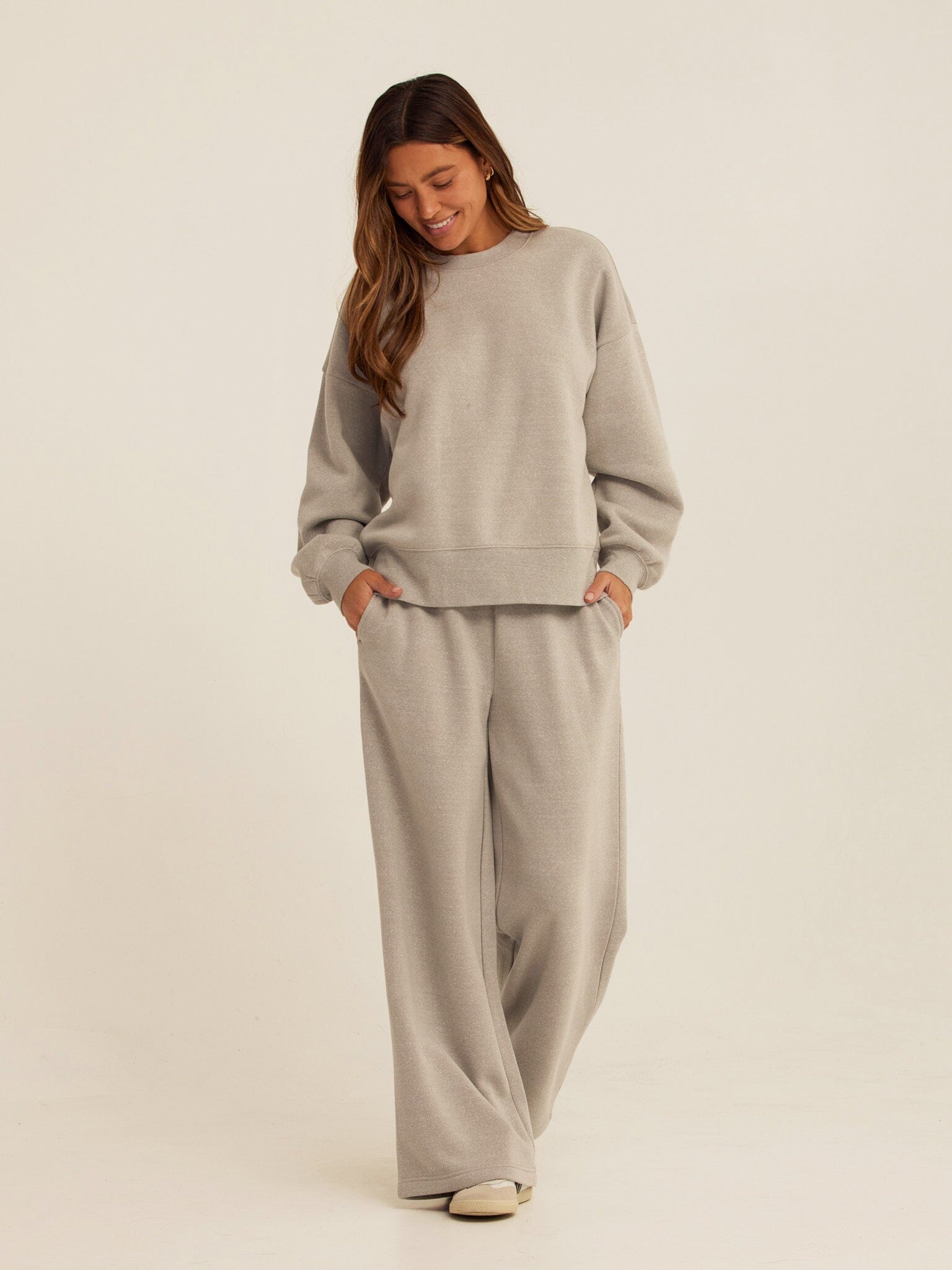 Core Triblend Fleece Crewneck Sweatshirt in Grey