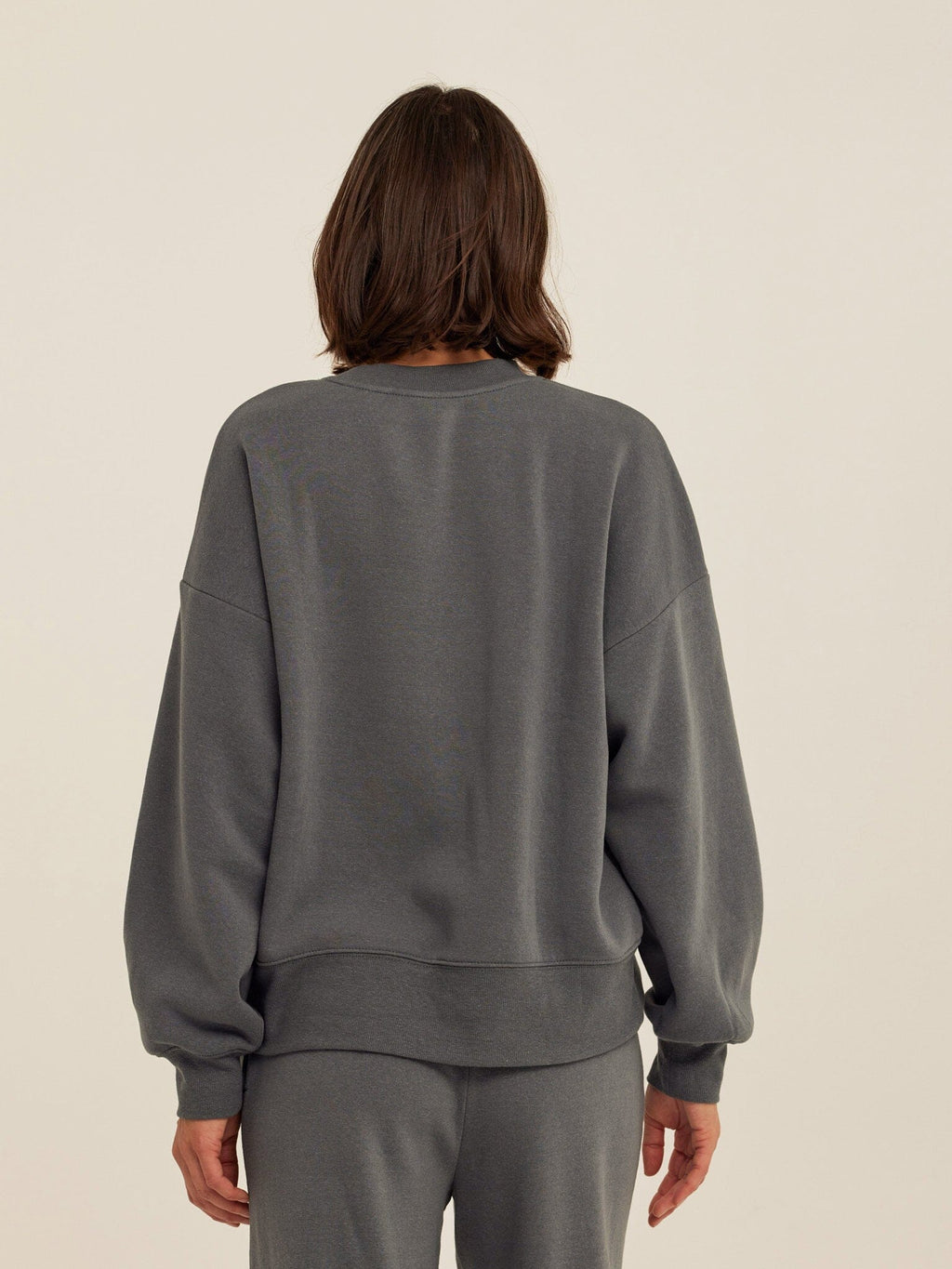 Core Triblend Fleece Crew Neck Sweatshirt in Charcoal Grey