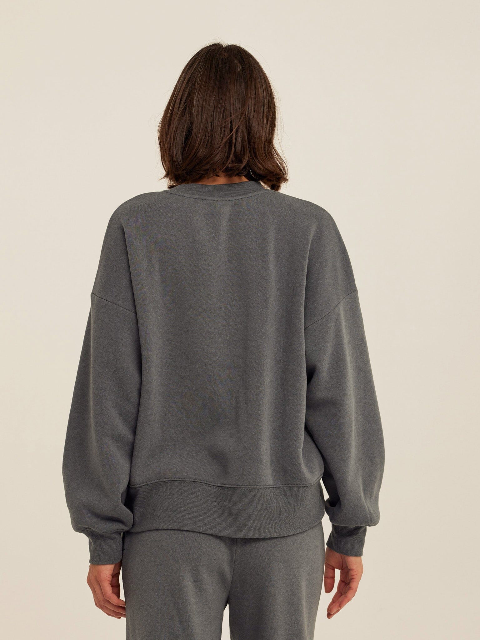 Core Triblend Fleece Crew Neck Sweatshirt in Charcoal Grey