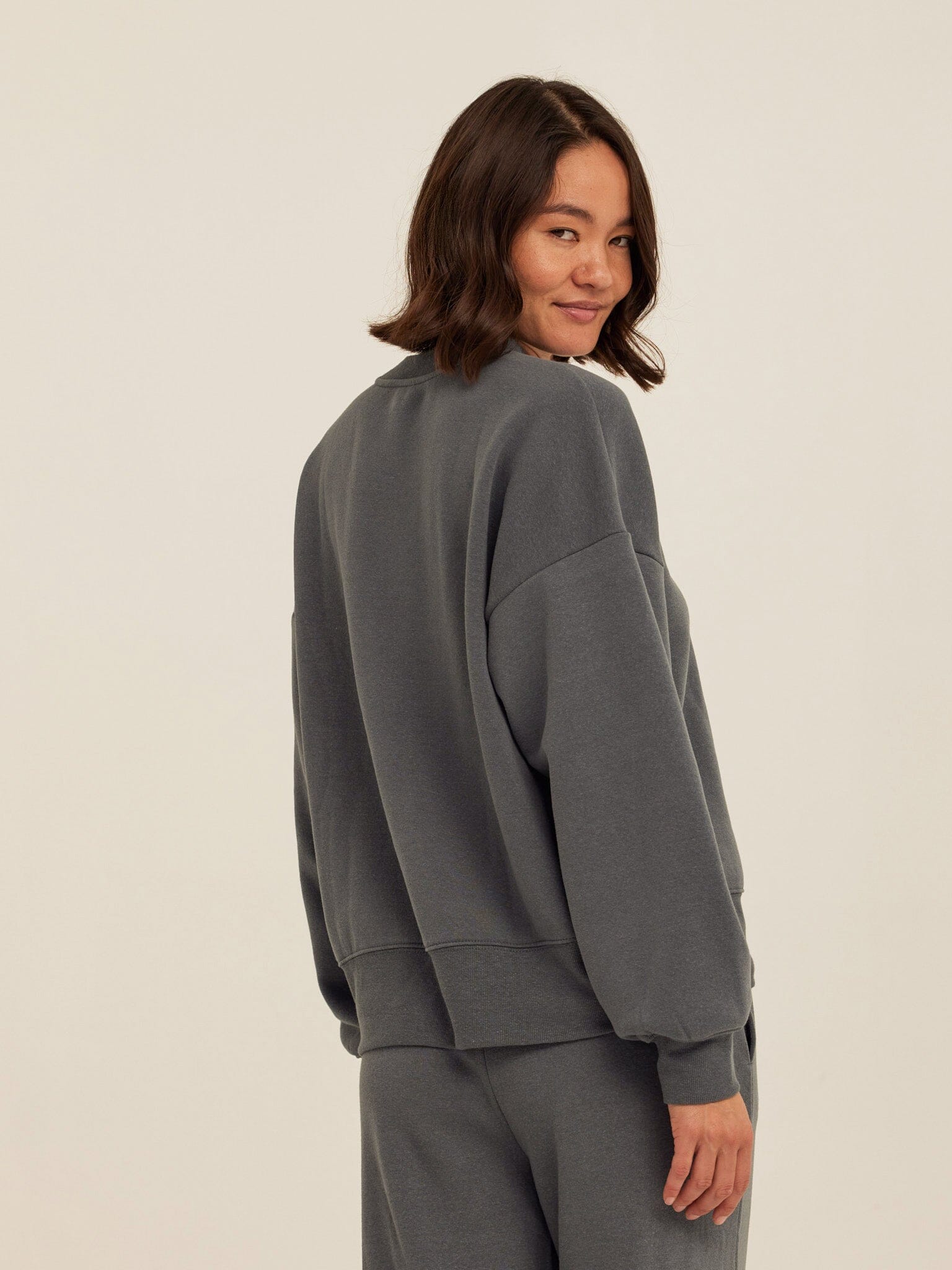 Core Triblend Fleece Crew Neck Sweatshirt in Charcoal Grey
