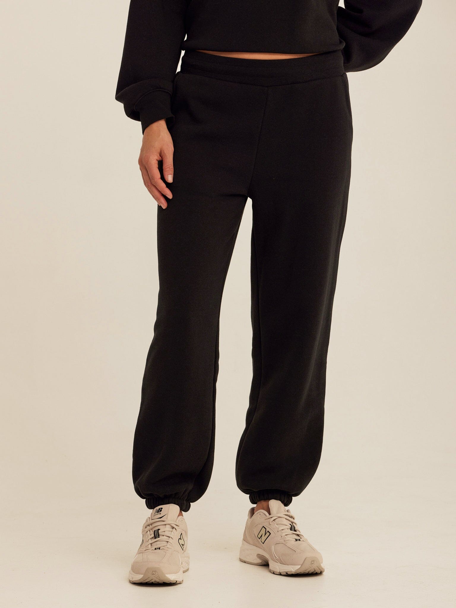 Close-up view of Threads 4 Thought Core Triblend Fleece Joggers featuring a soft, relaxed silhouette and tapered leg.
