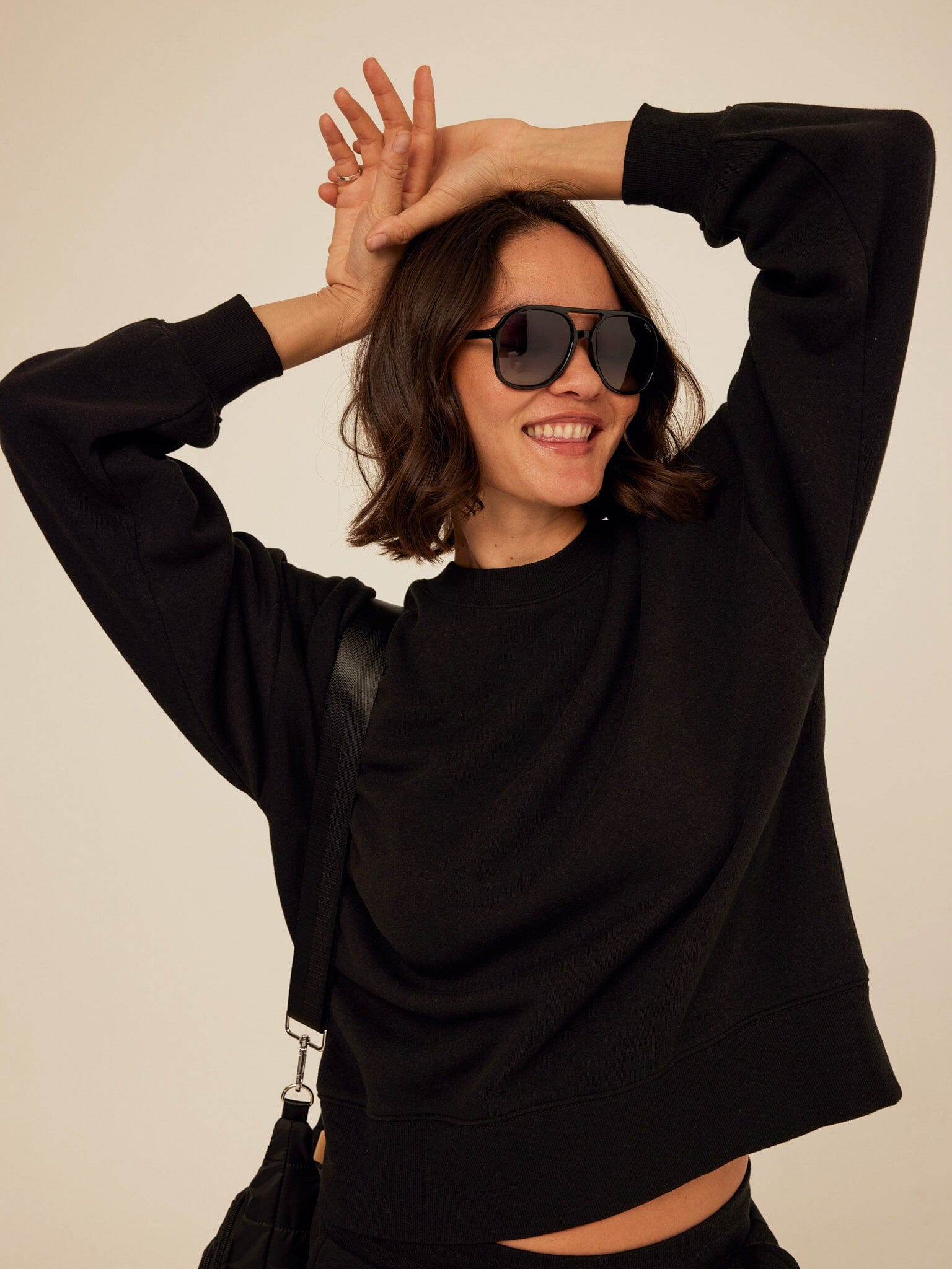 Core Triblend Fleece Sweatshirt in Black