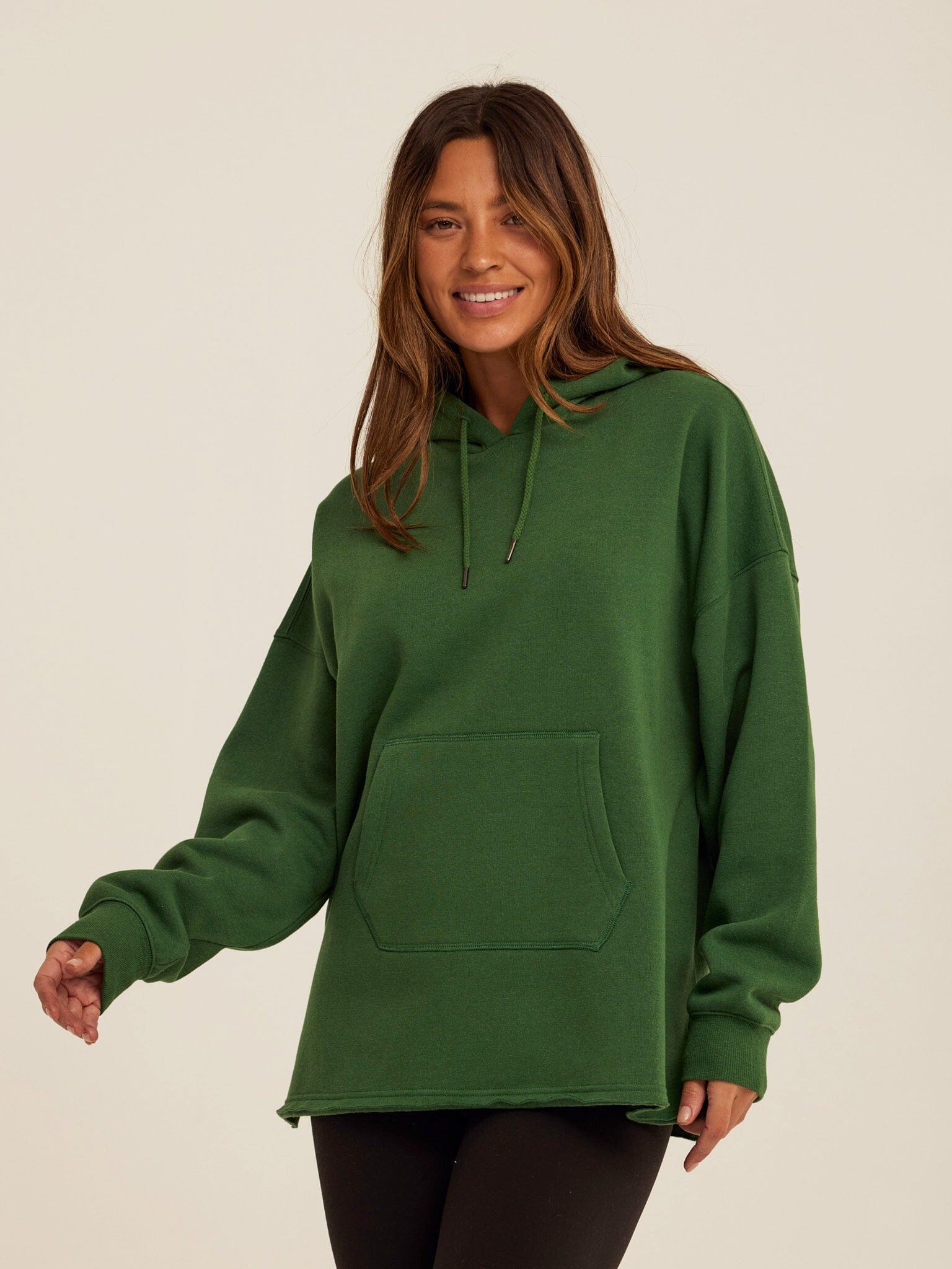 Women's Triblend Fleece Pullover Hoodie in Deep Forest Green