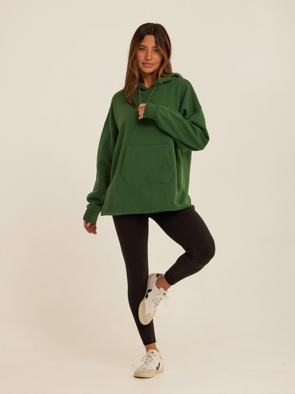 Women's Triblend Fleece Pullover Hoodie in Deep Forest Green