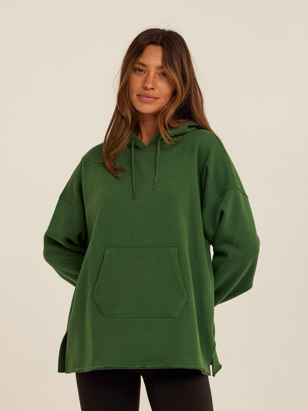 Women's Triblend Fleece Pullover Hoodie in Deep Forest Green