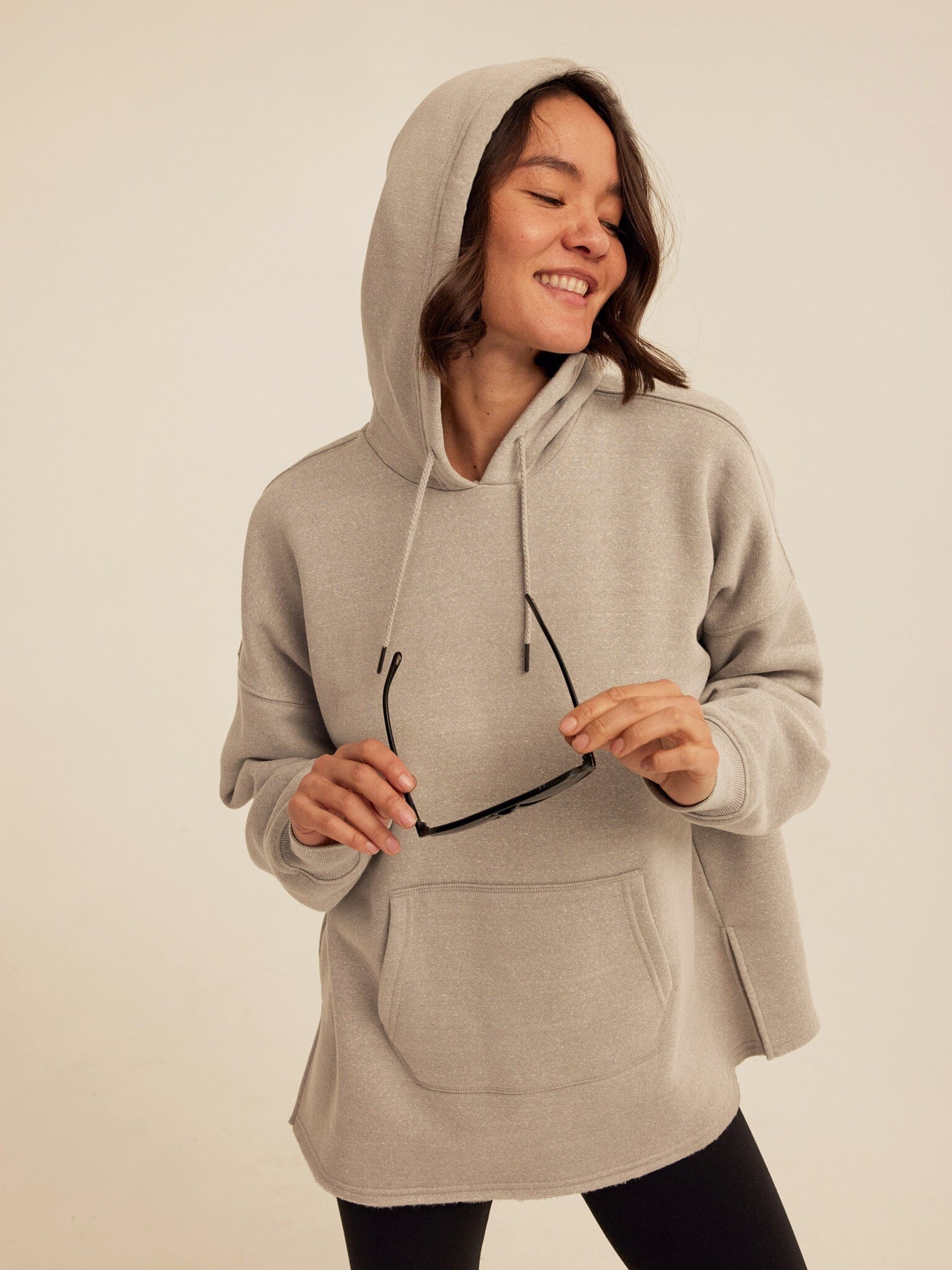 Missy Triblend Fleece Pullover Hoodie in a relaxed fit with classic hood design