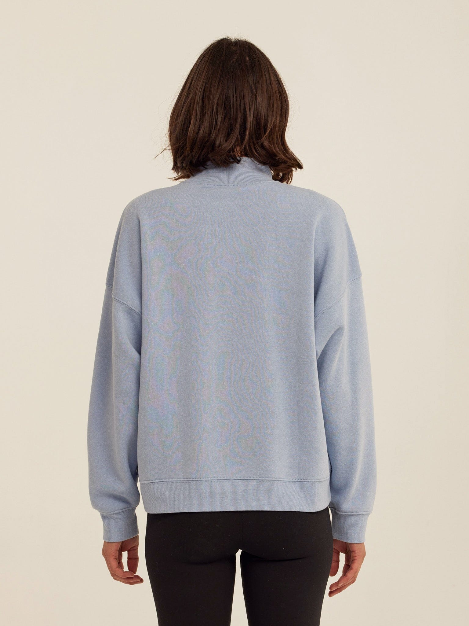 Karlie Triblend Fleece Mock Neck Pullover in Light Blue