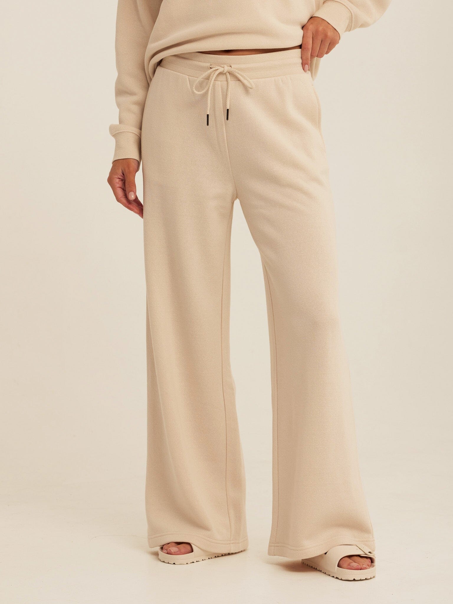 Women's Core Triblend Fleece Sweatpants in Beige and Cream