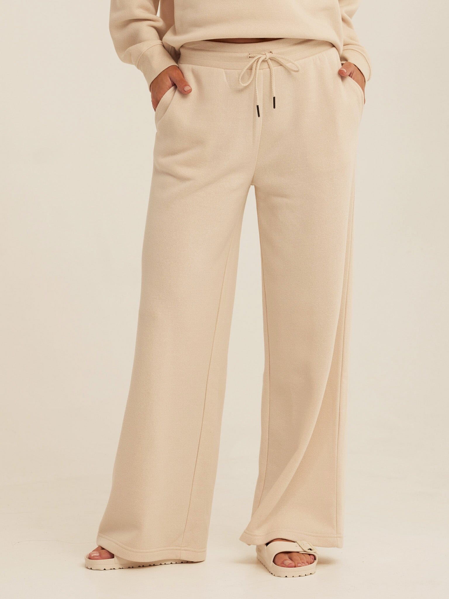 Women's Core Triblend Fleece Sweatpants in Beige and Cream