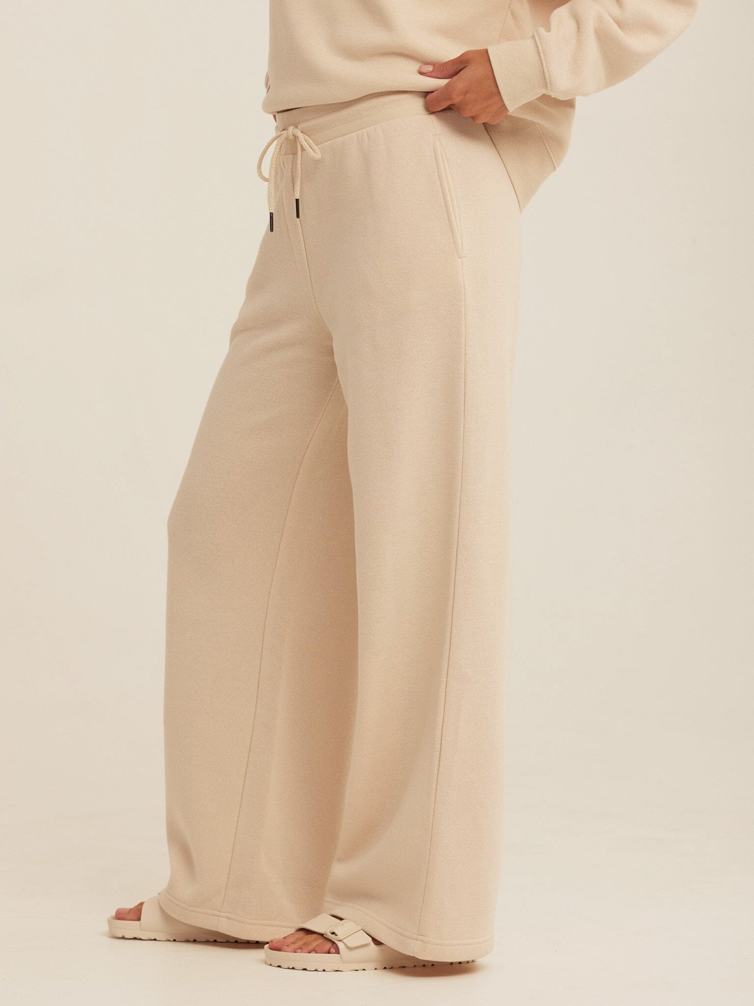 Women's Core Triblend Fleece Sweatpants in Beige and Cream