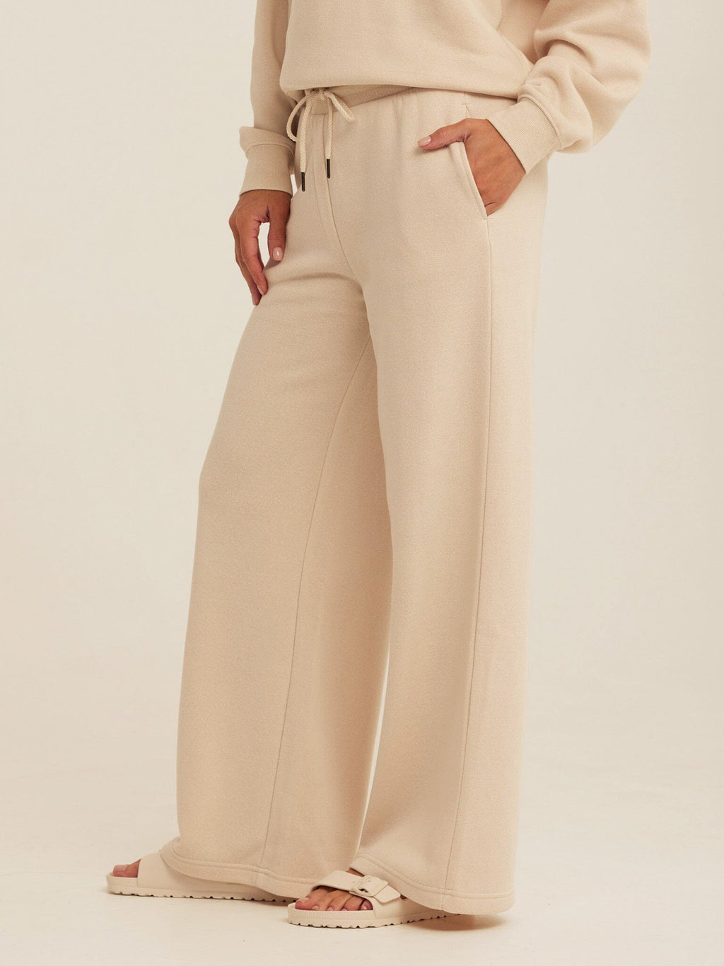 Women's Core Triblend Fleece Sweatpants in Beige and Cream