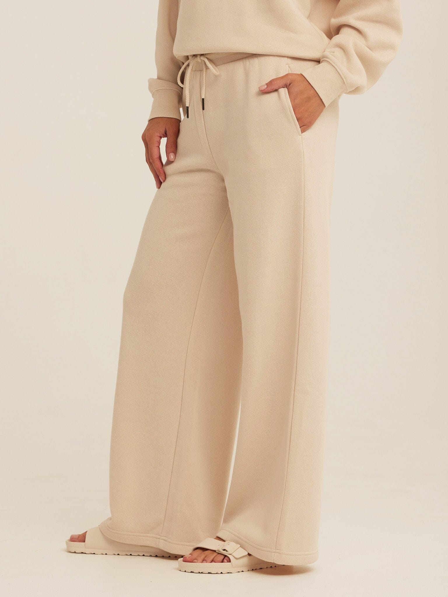 Women's Core Triblend Fleece Sweatpants in Beige and Cream