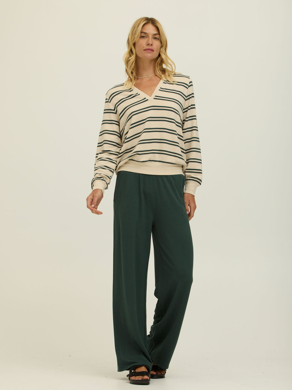 Hadley Barbados Stripe Feather Fleece Pullover