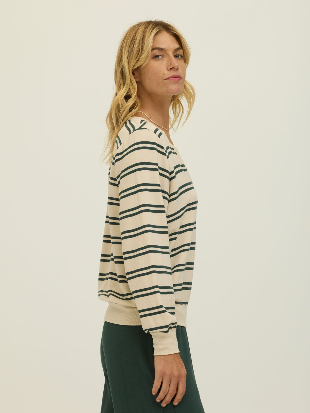 Hadley Barbados Stripe Feather Fleece Pullover